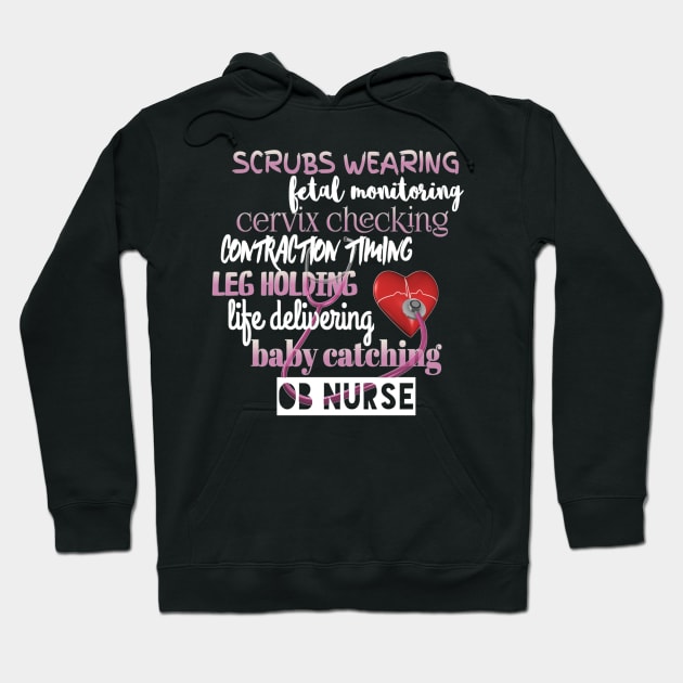 Nurse Pride OB Nurse Labor And Delivery Hoodie by AmbersDesignsCo